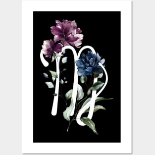 Modern floral zodiac star sign virgo Posters and Art